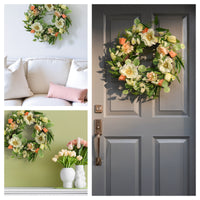 22 in. Spring Wreath with Tulip, Poppy, and Buttercup Blooms - National Tree Company