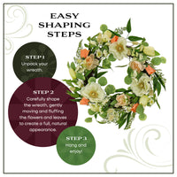 22 in. Spring Wreath with Tulip, Poppy, and Buttercup Blooms - National Tree Company