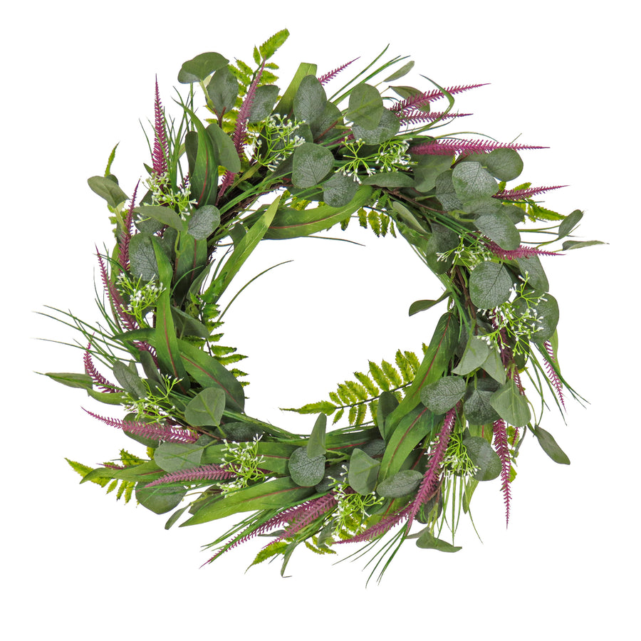 22 in. Spring Wreath with Lavender and Eucalyptus Leaves - National Tree Company