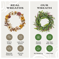 22 in. Spring Wreath with Lavender and Eucalyptus Leaves - National Tree Company