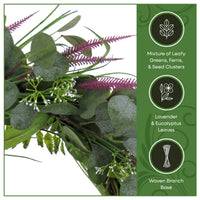 22 in. Spring Wreath with Lavender and Eucalyptus Leaves - National Tree Company