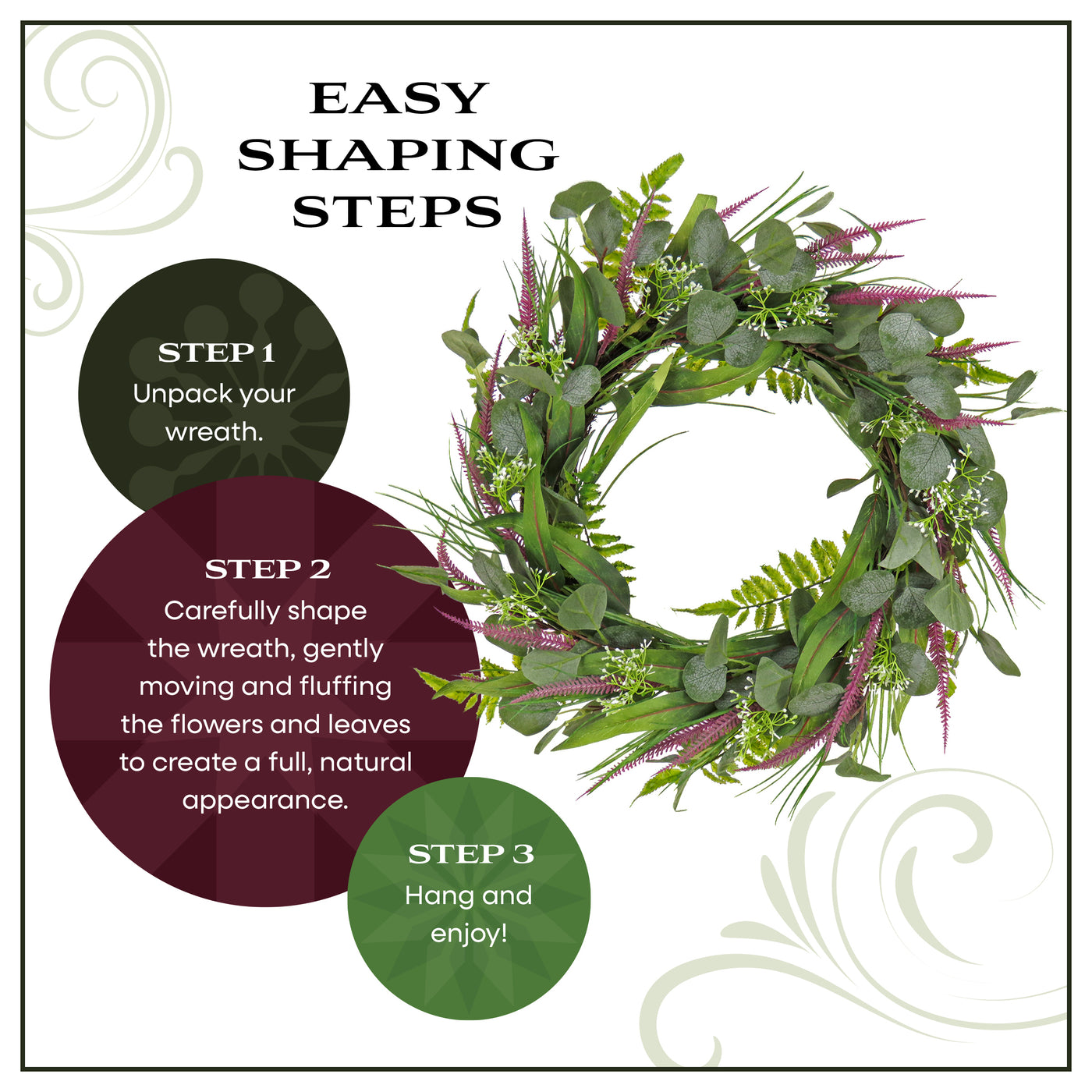 22 in. Spring Wreath with Lavender and Eucalyptus Leaves - National Tree Company