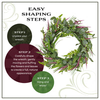 22 in. Spring Wreath with Lavender and Eucalyptus Leaves - National Tree Company