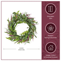 22 in. Spring Wreath with Lavender and Eucalyptus Leaves - National Tree Company