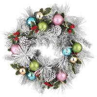 27 in. Snowy Pine Decorated Wreath - National Tree Company