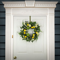 22 in. Spring Wreath with Lemons, Artichokes, Daisy Blooms, Leafy Greens - National Tree Company