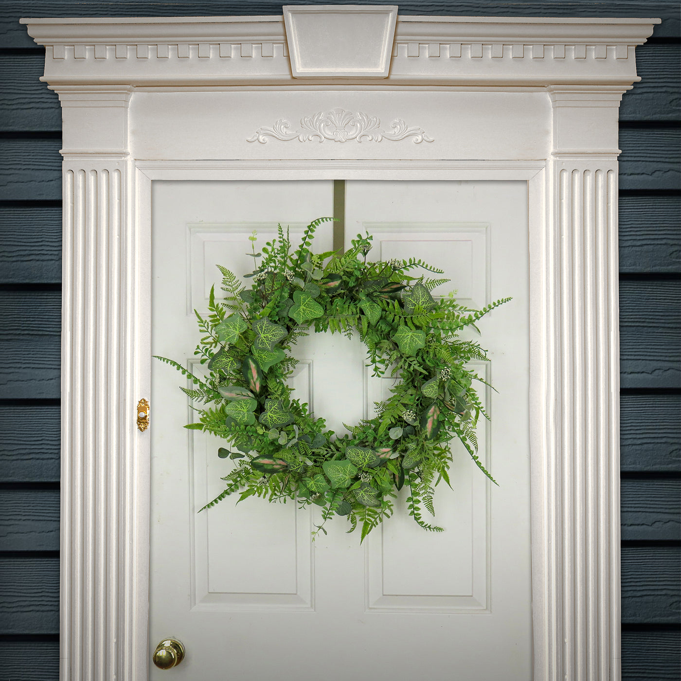 Artificial Spring Wreath, Woven Branch Base, Decorated with Mixed Leafs, Greenery, Spring Collection, 26 Inches - National Tree Company