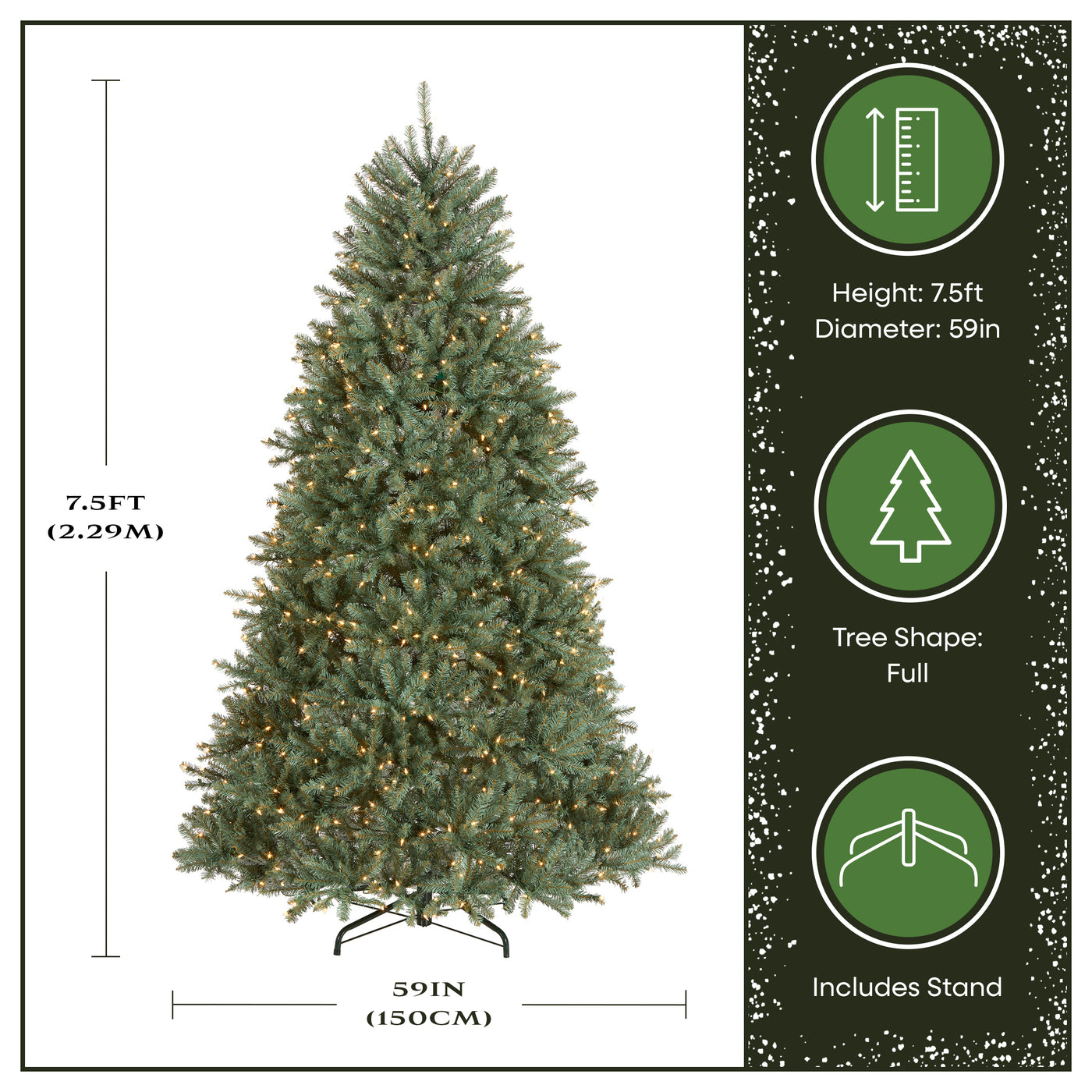 7.5 ft. Pre-Lit Dunhill Fir Blue Tree with Clear Lights - National Tree Company