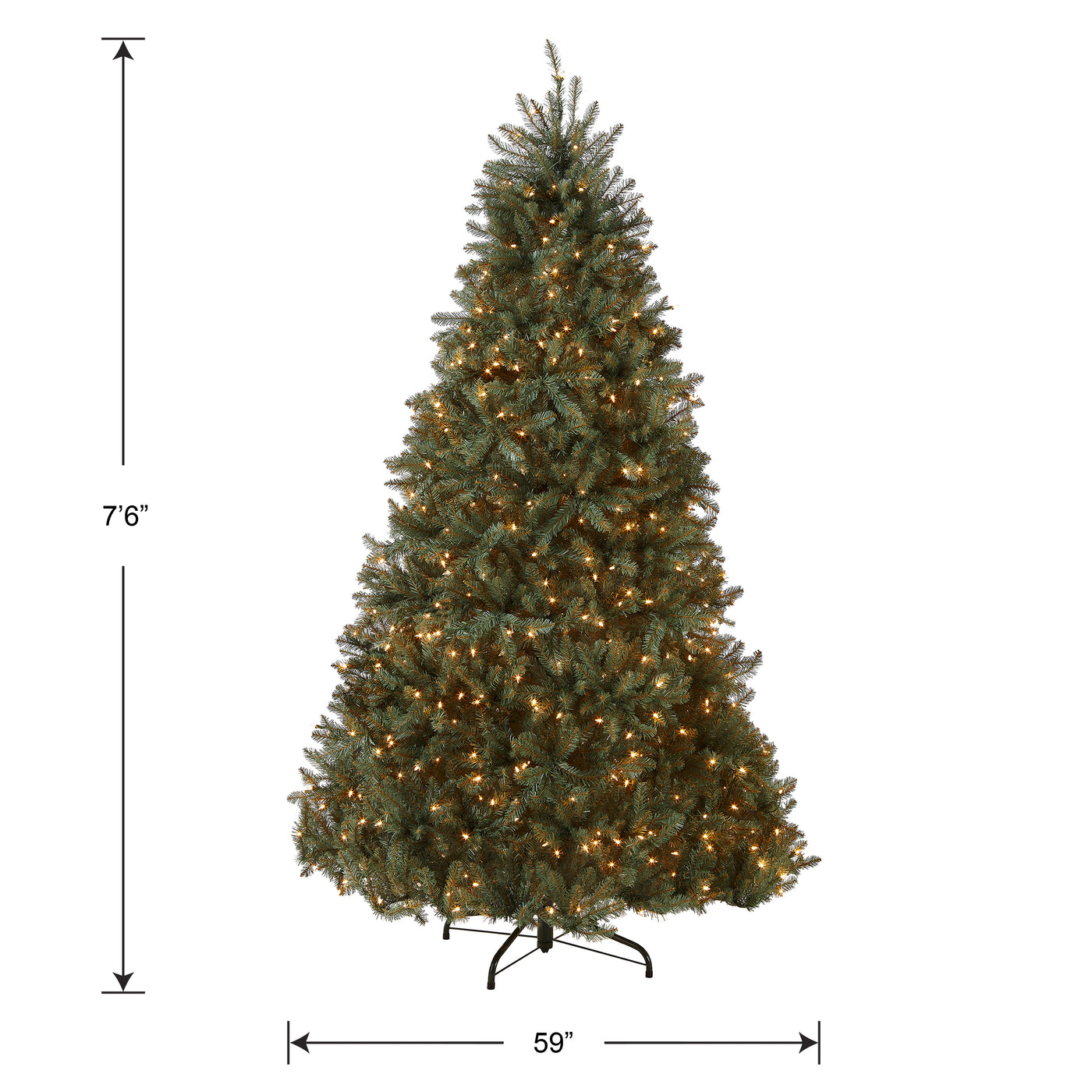 7.5 ft. Pre-Lit Dunhill Fir Blue Tree with Clear Lights - National Tree Company