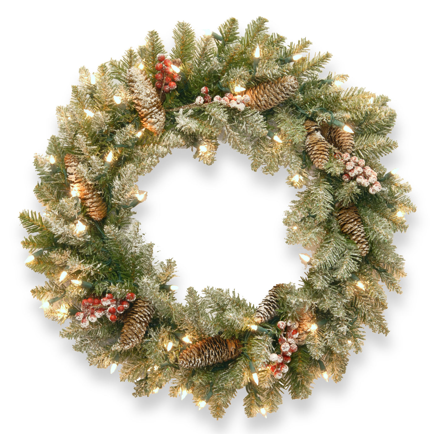 30 in. Pre-Lit Dunhill Fir Wreath with Clear Lights - National Tree Company