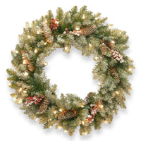 30 in. Pre-Lit Dunhill Fir Wreath with Clear Lights - National Tree Company