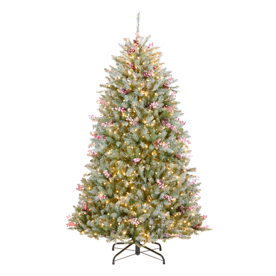 6.5 ft. Pre-Lit Dunhill Fir Snowy Tree with Clear Lights - National Tree Company