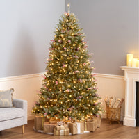 7.5 ft. Pre-Lit Dunhill Fir Flocked Tree with 750 Clear Lights - National Tree Company