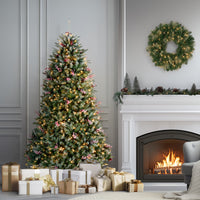 7.5 ft. Pre-Lit Dunhill Fir Flocked Tree with 750 Clear Lights - National Tree Company