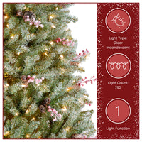 7.5 ft. Pre-Lit Dunhill Fir Flocked Tree with 750 Clear Lights - National Tree Company