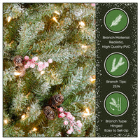 7.5 ft. Pre-Lit Dunhill Fir Flocked Tree with 750 Clear Lights - National Tree Company