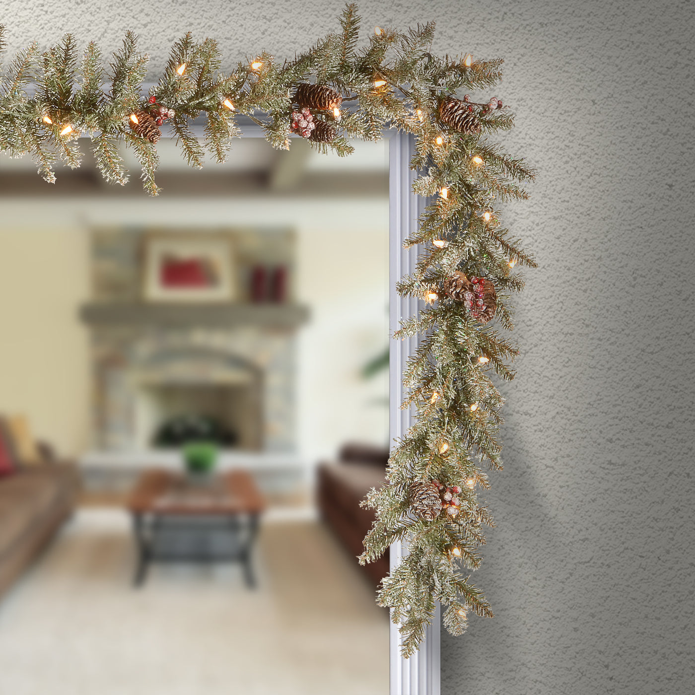 9 ft. Pre-Lit Dunhill Fir Garland with Clear Lights - National Tree Company