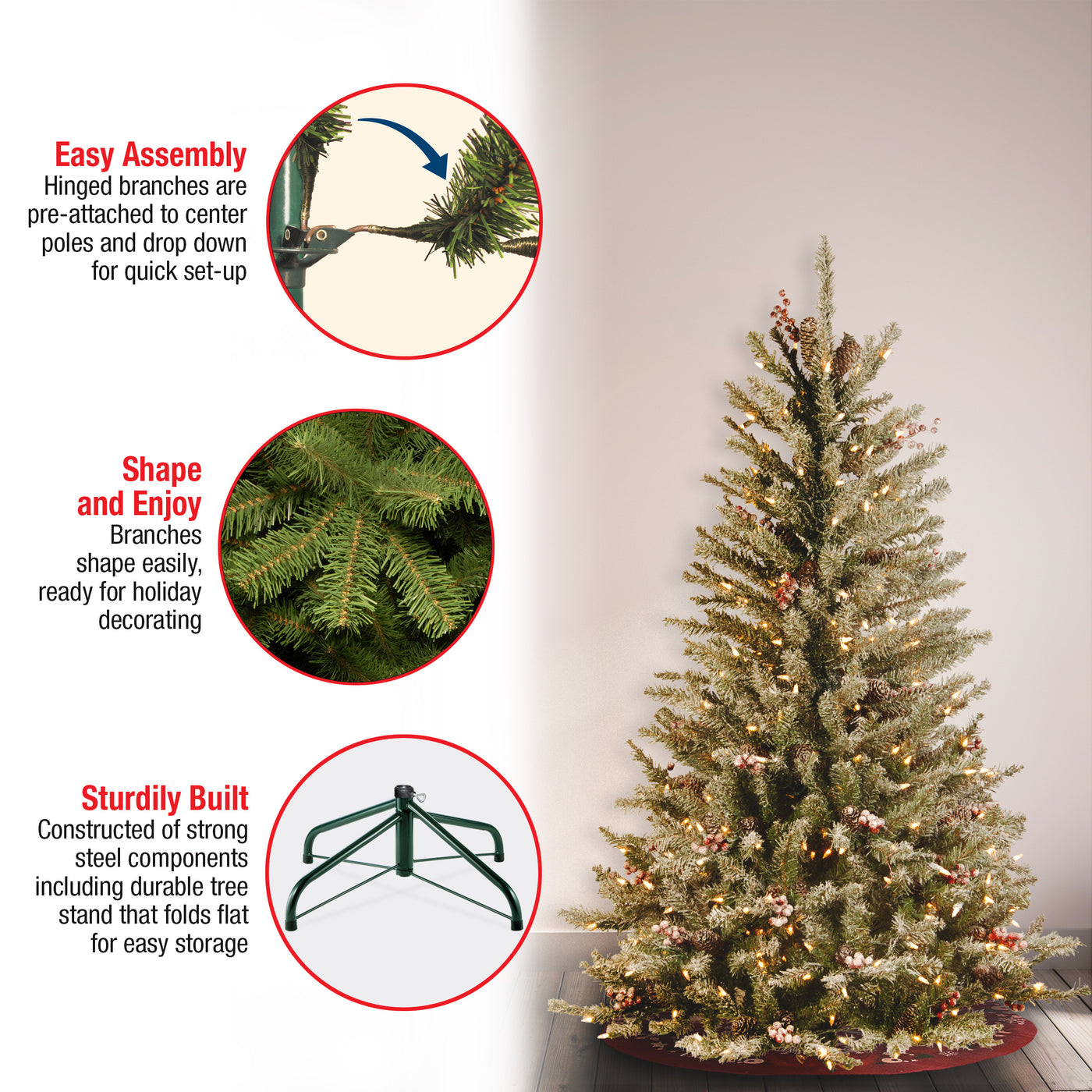 4.5 ft. Pre-Lit Dunhill Fir Slim Tree with Clear Lights, Plug-In - National Tree Company