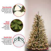 4.5 ft. Pre-Lit Dunhill Fir Slim Tree with Clear Lights, Plug-In - National Tree Company