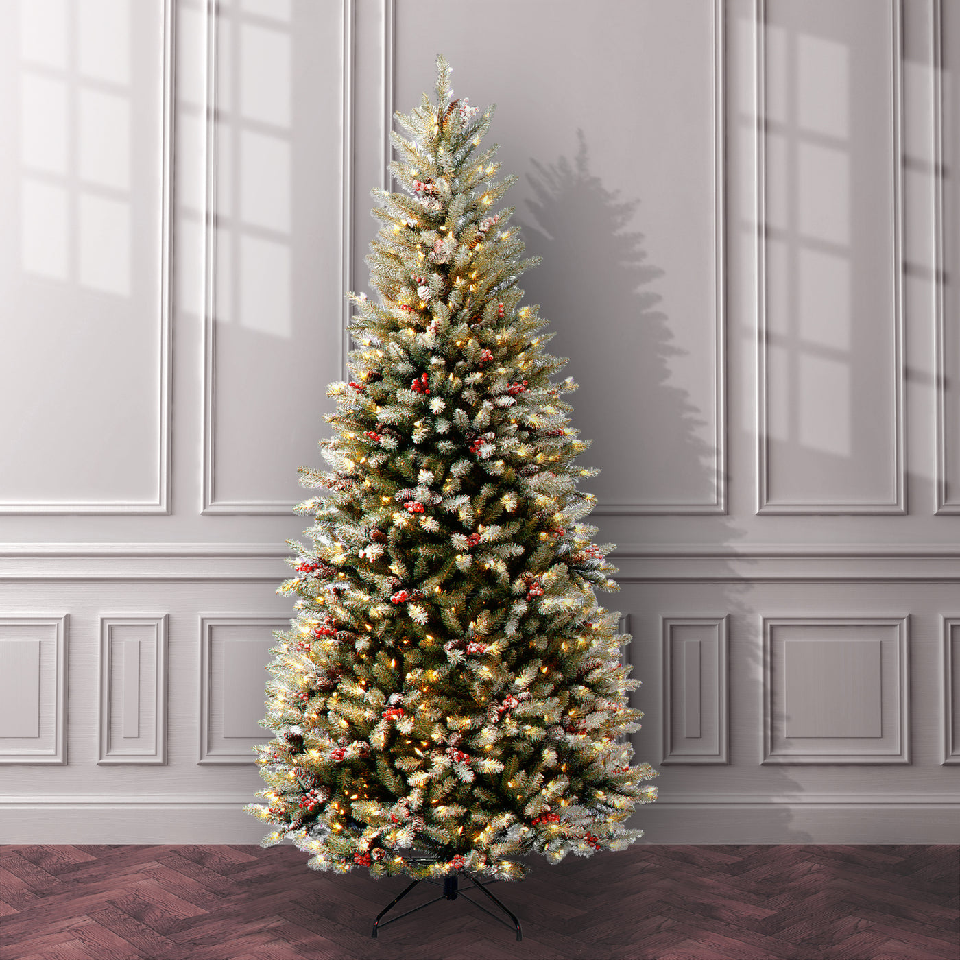 7.5 ft. Pre-Lit Dunhill Fir Slim Tree with Clear Lights - National Tree Company