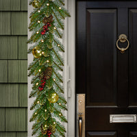 9 ft. Pre-Lit Dunhill Fir Glittery Gold Garland with LED Lights - National Tree Company