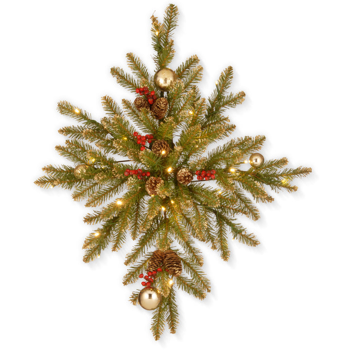 32in. Glittery Gold Dunhill Fir Bethlehem Star with Battery Operated LED Lights