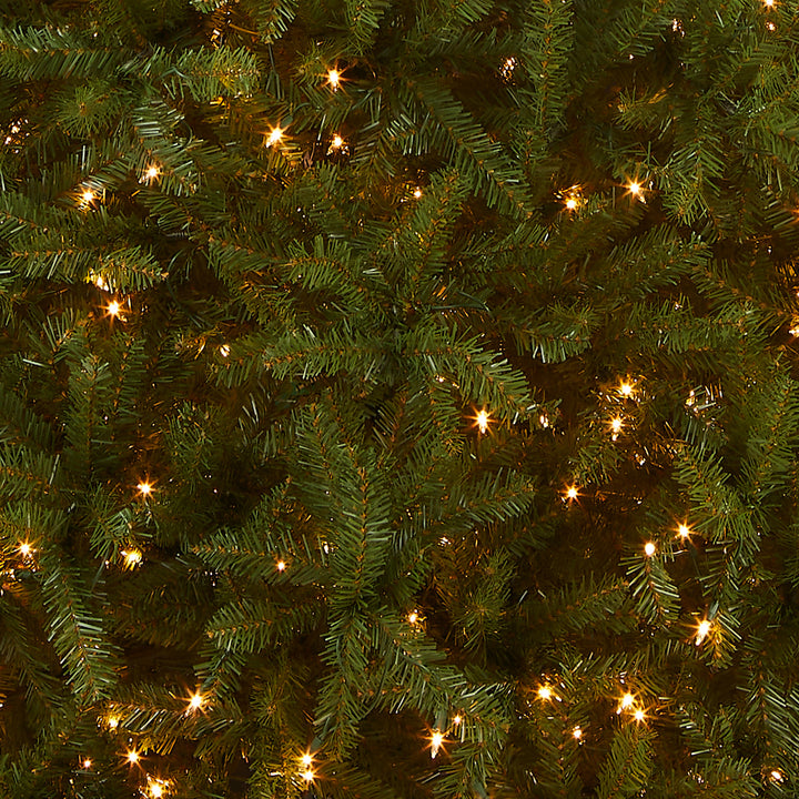 Pre-Lit Artificial Full Christmas Tree, Green, White Lights, Includes Stand, 10 Feet