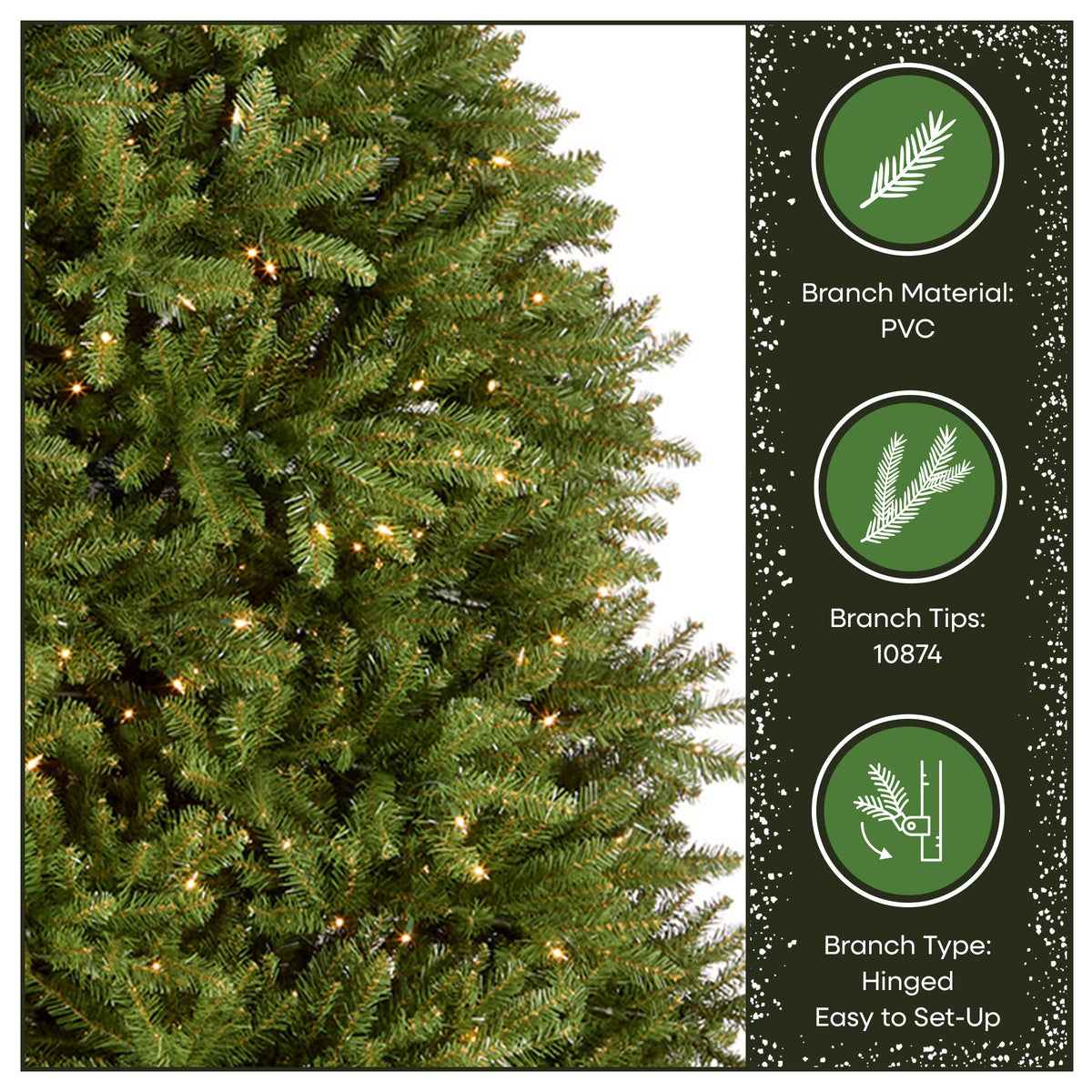 14 ft. Dunhill Fir Hinged Tree with Clear Lights - National Tree Company