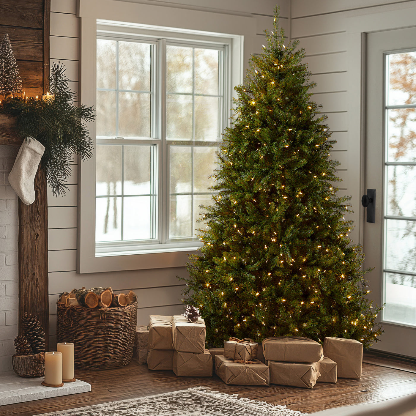 9 ft. Pre-Lit Dunhill Fir Tree with Dual Color LED Lights, Plug-In - National Tree Company