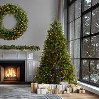 9 ft. Pre-Lit Dunhill Fir Tree with Dual Color LED Lights, Plug-In - National Tree Company