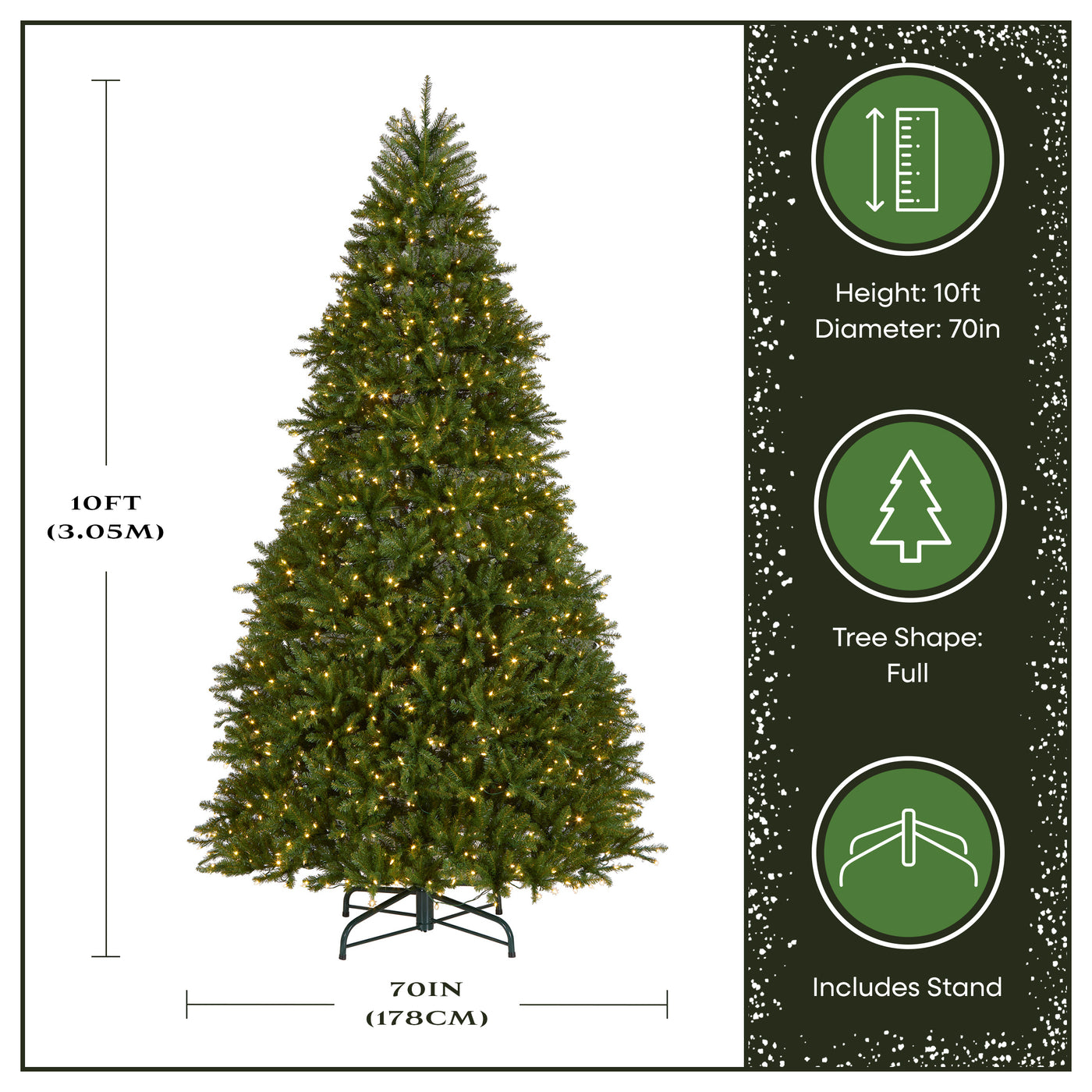 10 ft. Pre-Lit Dunhill Fir Tree with Dual Color LED Lights - National Tree Company