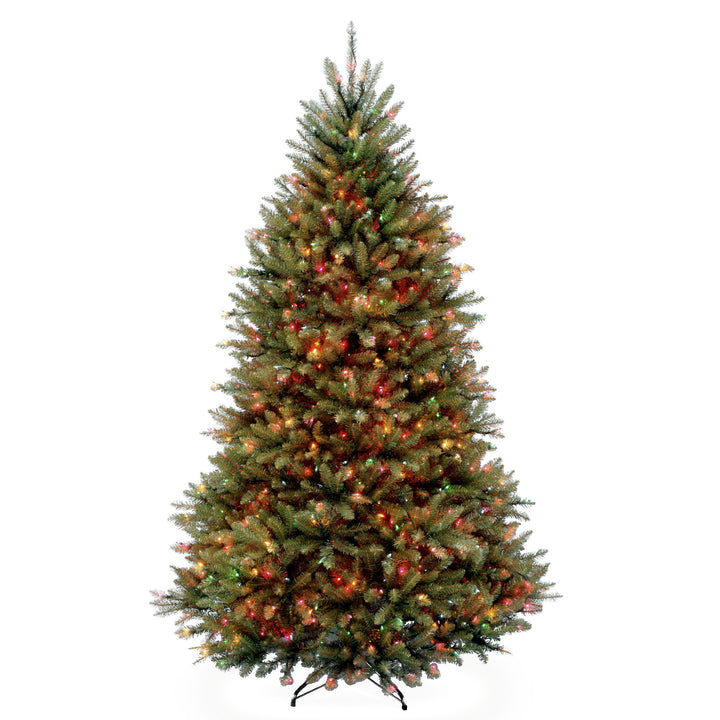 National Tree Company Pre-Lit Artificial Full Christmas Tree, Green, Dunhill Fir, Dual Color LED Lights, Includes Stand, 7.5 Feet