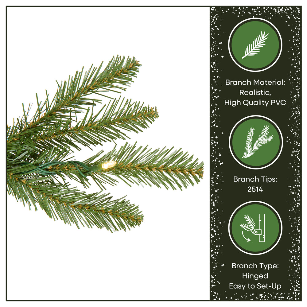 7.5 ft. Pre-Lit Dunhill Fir Tree with Dual Color LED Lights, Plug-In ...