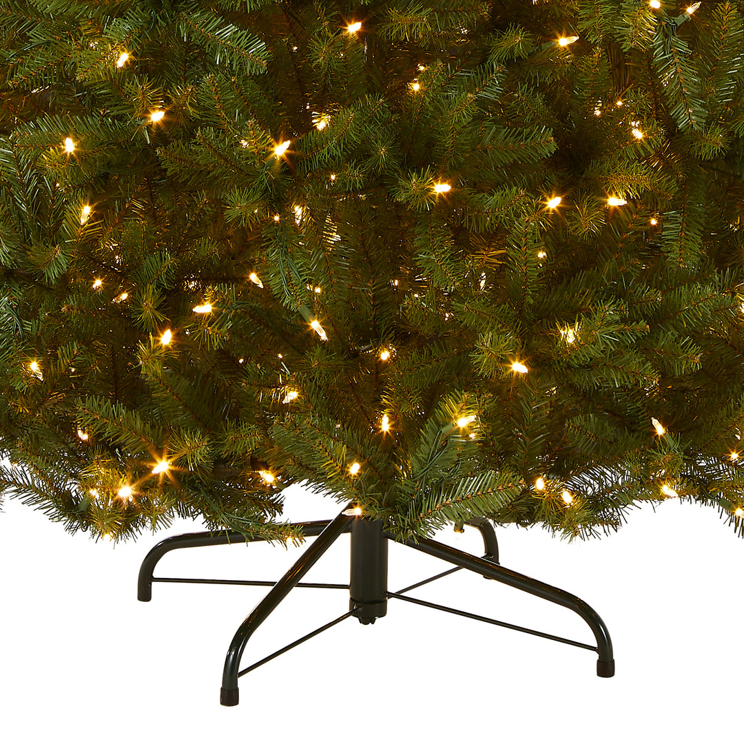 National Tree Company Pre-Lit Artificial Full Christmas Tree, Green, Dunhill Fir, Dual Color LED Lights, Includes Stand, 7.5 Feet