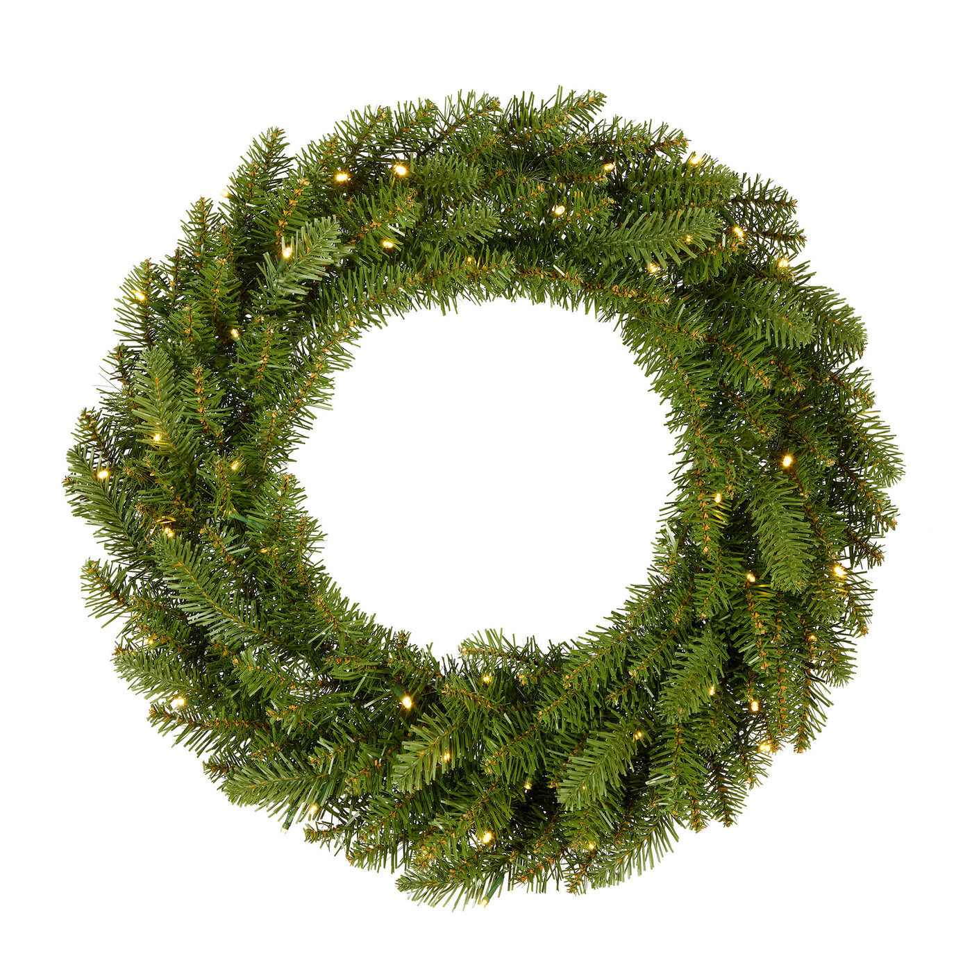 24 in. Pre-Lit Northvale Fir Wreath with Warm White LED Lights - National Tree Company