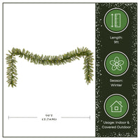9 ft. Pre-Lit Northvale Fir Garland with Warm White LED Lights, Plug-in - National Tree Company