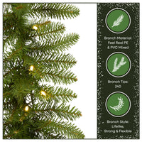 9 ft. Pre-Lit Northvale Fir Garland with Warm White LED Lights, Plug-in - National Tree Company