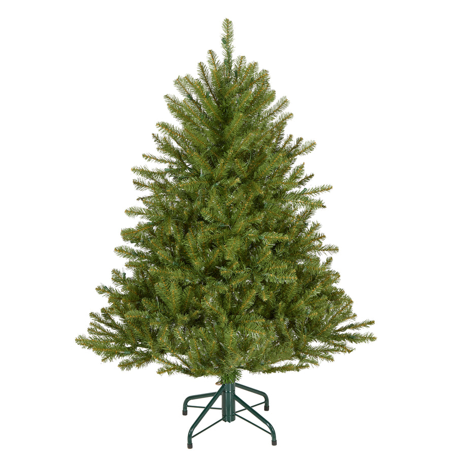 4 ft. Pre-Lit Dunhill Fir Hinged Tree with Warm White LED Lights, Plug-In - National Tree Company