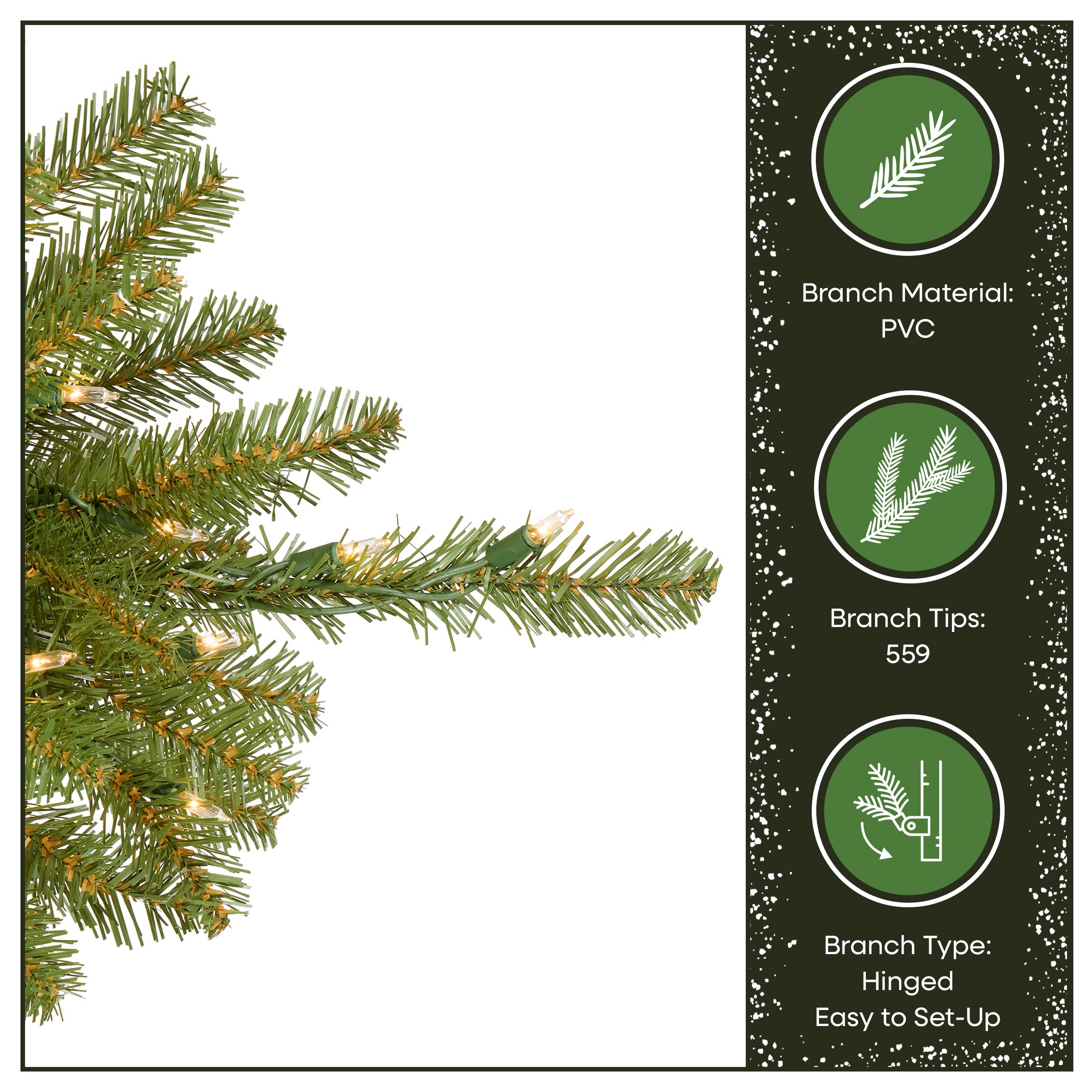 4 ft. Pre-Lit Dunhill Fir Hinged Tree with Warm White LED Lights
