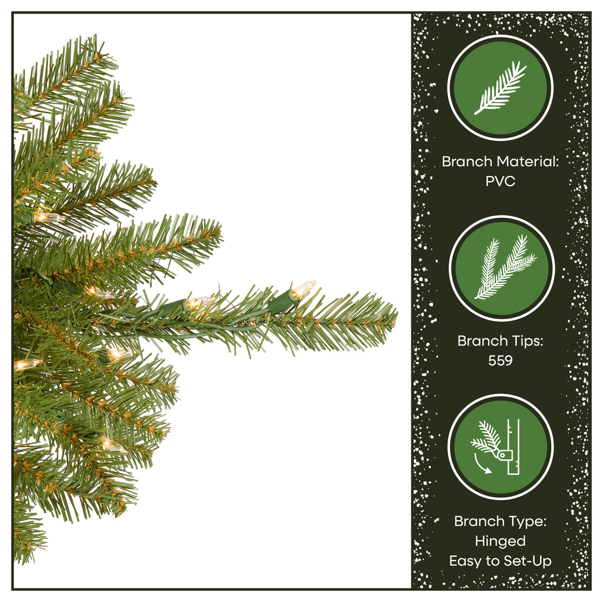 4 ft. Pre-Lit Dunhill Fir Hinged Tree with Warm White LED Lights, Plug-In - National Tree Company