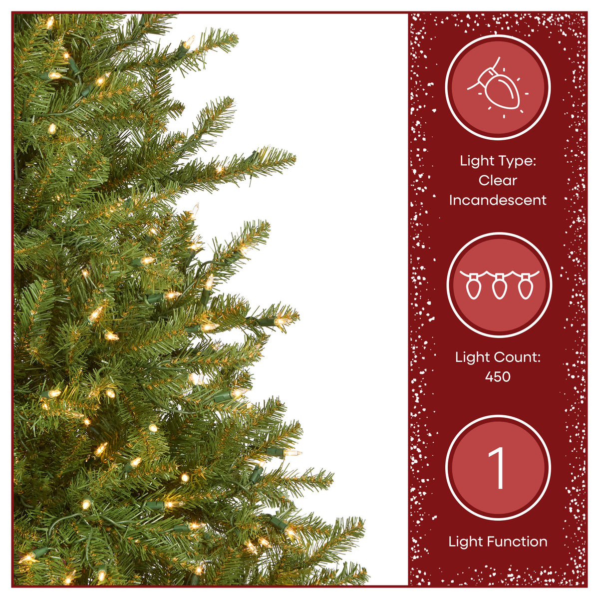 4.5 ft. Pre-Lit Dunhill Fir Hinged Tree with Clear Lights, Plug-In - National Tree Company