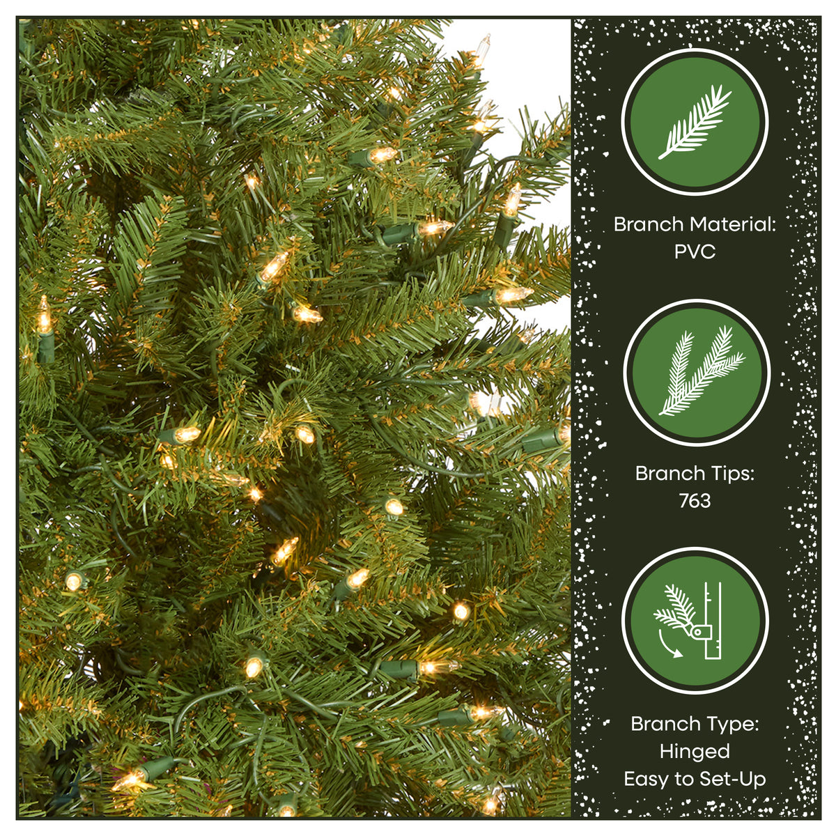 4.5 ft. Pre-Lit Dunhill Fir Hinged Tree with Clear Lights, Plug-In - National Tree Company