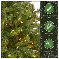 4.5 ft. Pre-Lit Dunhill Fir Hinged Tree with Clear Lights, Plug-In - National Tree Company