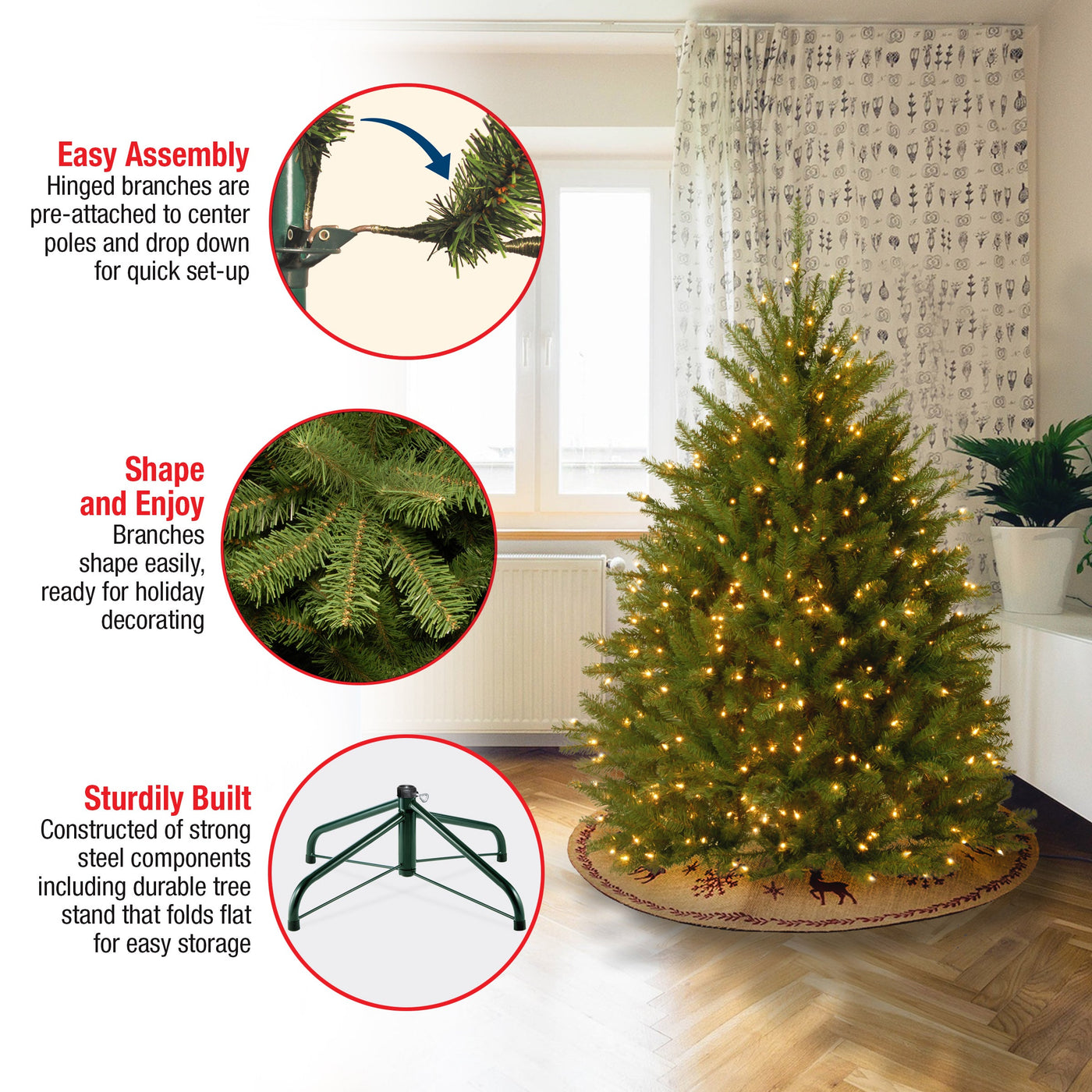 4.5 ft. Pre-Lit Dunhill Fir Tree with Clear Lights - National Tree Company