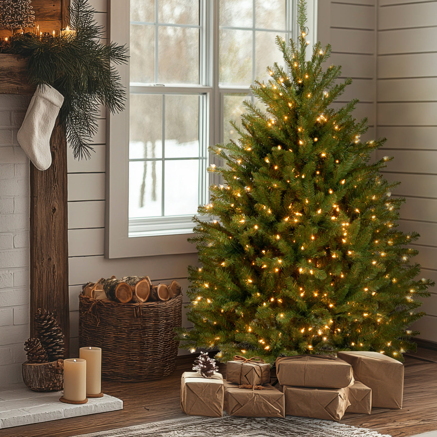 4.5 ft. Pre-Lit Dunhill Fir Tree with Clear Lights - National Tree Company
