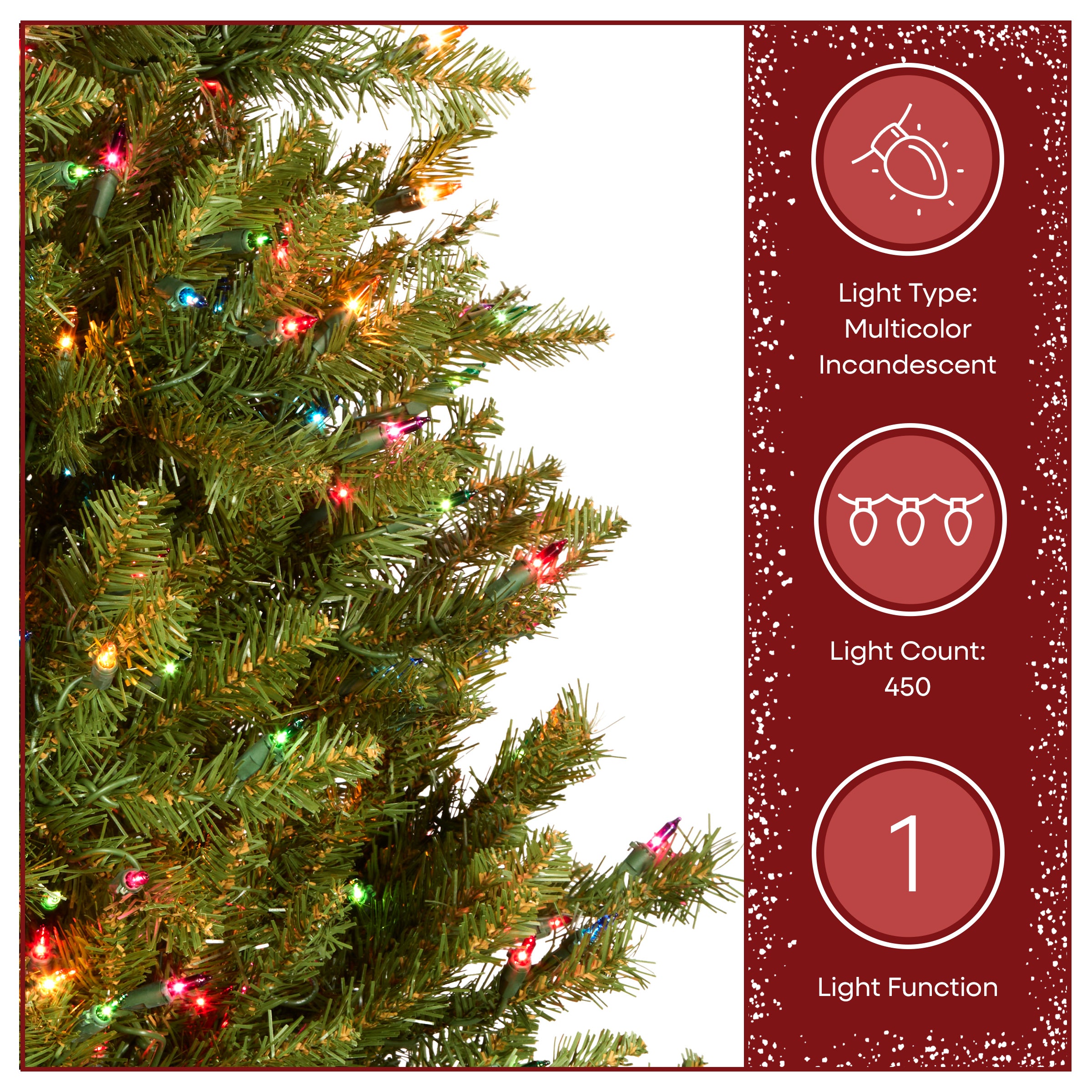 クリスマスツリー　National Tree Company DUH-40LO 4.5 ft. Pre-Lit Dunhill Fir Hinged Tree with Multicolor Lights