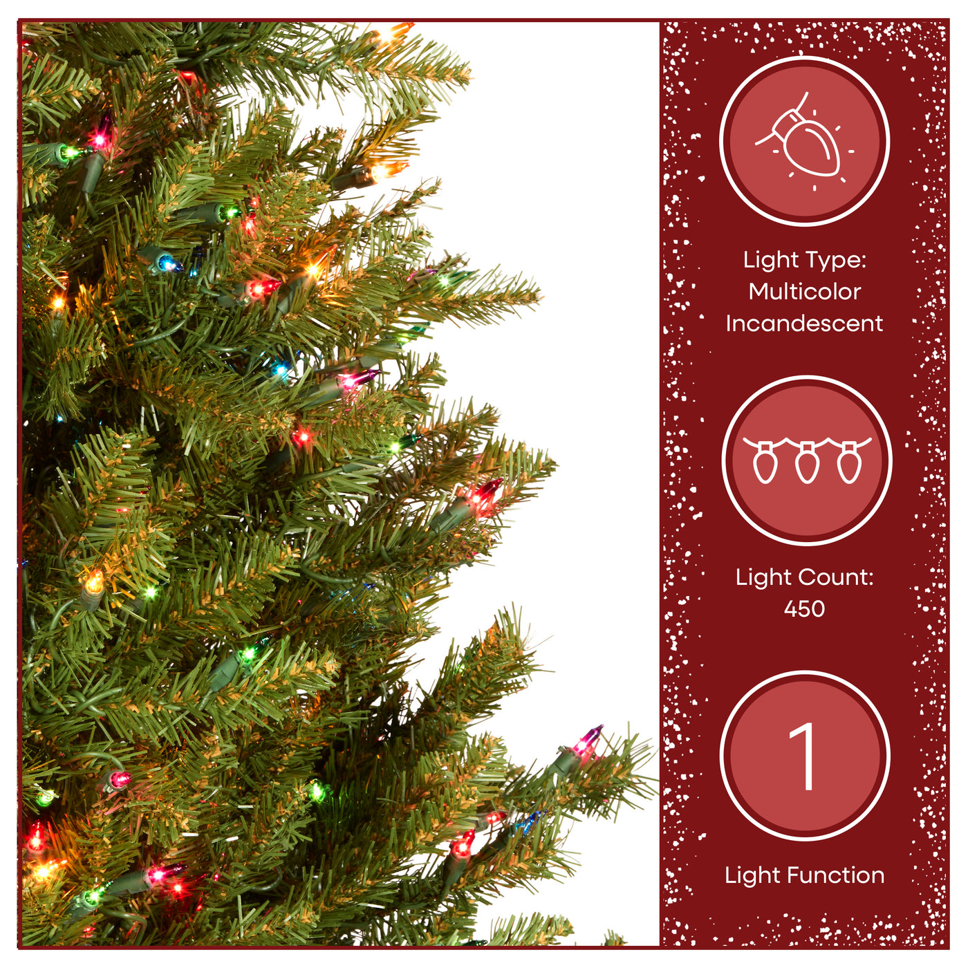 4.5 ft. Pre-Lit Dunhill Fir Hinged Tree with Multicolor Lights, Plug-In - National Tree Company