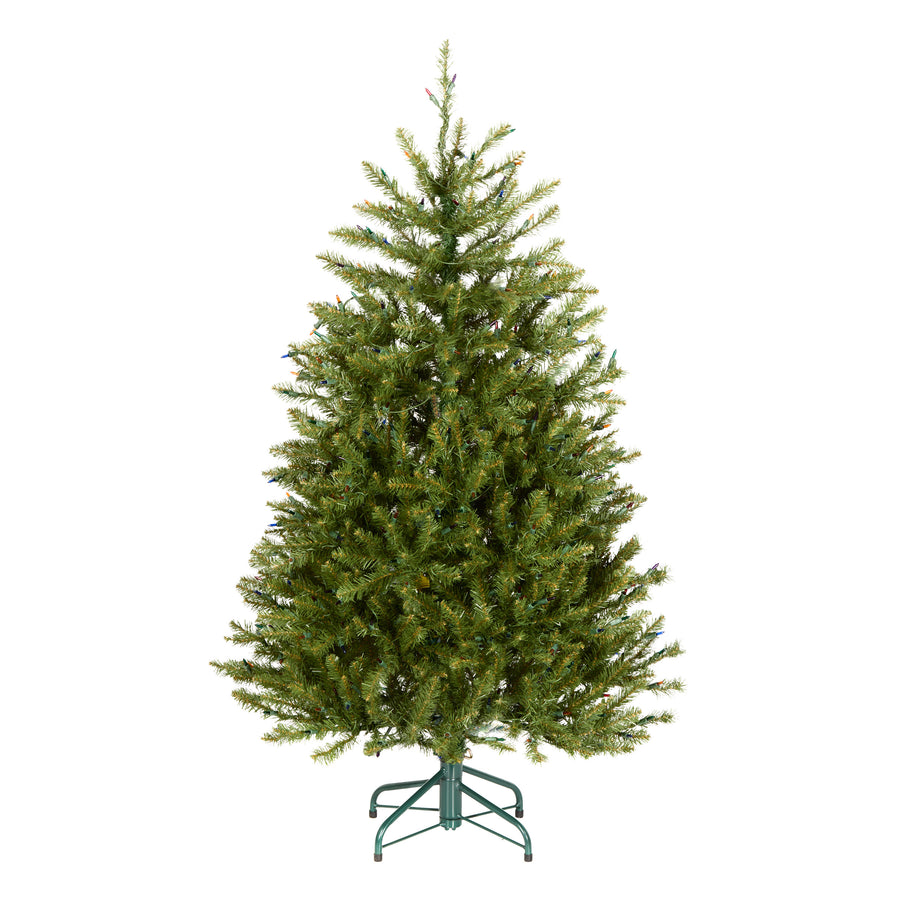 4.5 ft. Pre-Lit Dunhill Fir Hinged Tree with Multicolor Lights, Plug-In - National Tree Company