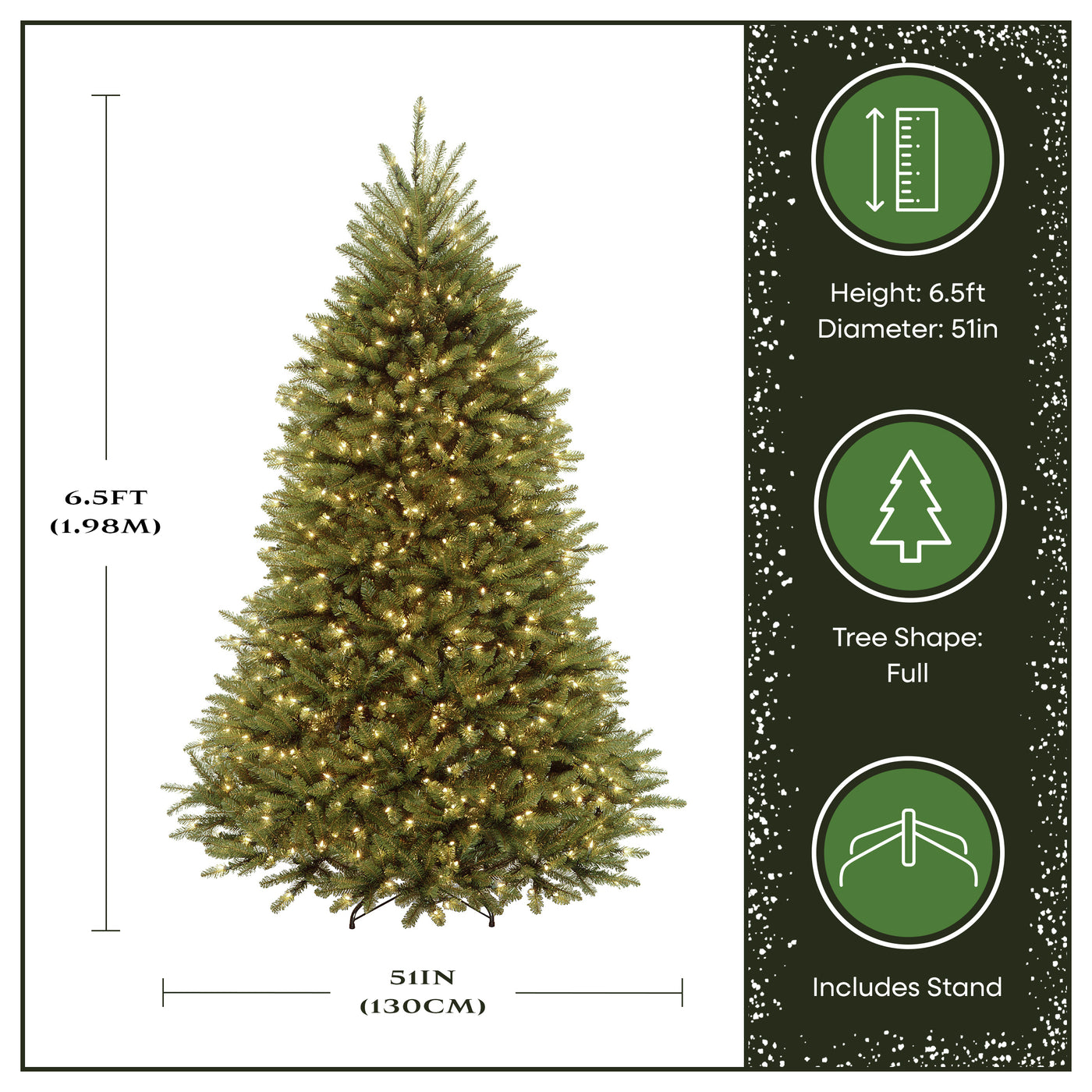 6.5 ft. Pre-Lit Dunhill Fir Tree with Clear Lights, Plug-In - National Tree Company