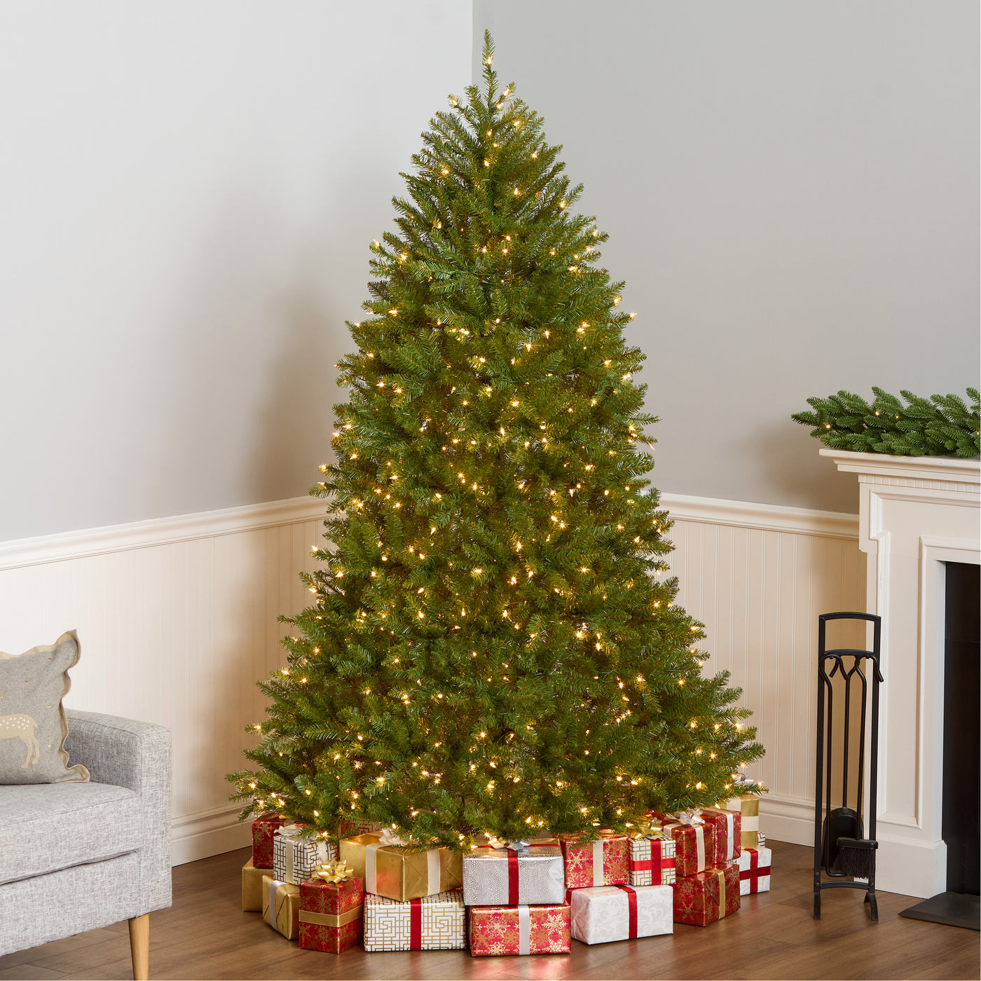 National Tree 7ft. Dunhill Fir Tree with Clear Lights Green